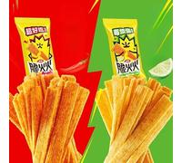 Weilong crispy spicy strip, spicy spicy stick, lime spicy strip, weilong latiao, Chinese spicy latiao, spicy bar snack gift pack, spicy noodle latiao, puffed food, casual snack (2 Flavor Mix,10 packs)