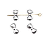 weilove 40pcs 12x6mm Antique Silver Bow Tie Small Hole Beads charms