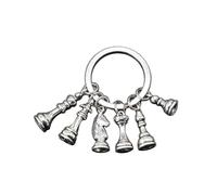 weilove Chess pendant keychain alloy pendant Chess King Queen Rook Knight Pawn Bishop Ancient Silver Color Pendant KeyRing