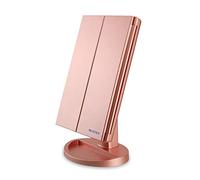 WEILY Lighted Makeup Mirror 1x/2x/3x Magnifying Trifold Mirrors