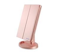 WEILY Makeup Mirror, 1x /2x/3x Trifold Makeup Mirror with 21 LED Lights
