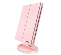 WEILY Makeup Mirror, 1x /2x/3x Trifold Makeup Mirror with 21 LED Lights