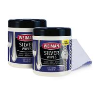 Weiman Jewelry Polish Cleaner and Tarnish Remover Wipes - 20 Count (2 Pack) with Polishing Cloth - Use on Silver Jewelry Antique Silver Gold Bras
