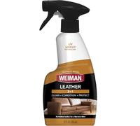 Weiman Leather Cleaner & Conditioner - Gentle Formula Cleans, Conditions and Restores Leather and Vinyl Surfaces - UV Protectants Help Prevent Cracking or Fading of Leather Sofas, Car Interiors, Shoes, Purses and More - 12 fl. oz.