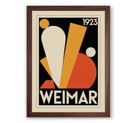 Weimar Constructivism Geometric Framed Wall Art Print A4 (29.7×21cm) Walnut, Wall Decor for Living Room, Bedroom, Office & Home, Ready to Hang, Art Gift