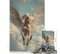 Weimaraner Angel 1000 Piece Jigsaw Puzzles for Adults Teenagers Thought Training Mindful Leisure Uniform Cut Bday Surprise (38x52cm)