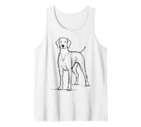Weimaraner Art Dog Lover Minimal Line Drawing Tank Top
