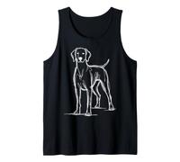 Weimaraner Art Dog Lover Minimal Line Drawing Tank Top