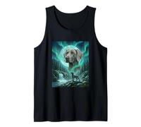 Weimaraner Aurora Borealis Northern Lights Dog Moon Tank Top