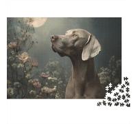 Weimaraner Dog 1000 Pcs 3-Layer Cardboard Nature Fantasy Scene Jigsaw, Brain Training, Stress Relief, Wall Decor & Office Break Gift 38x26cm/1000pcs