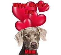 Weimaraner Dog nmd301 Fun Cute Happy Mother's Day Card Personalised Greetings