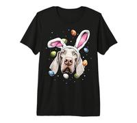 Weimaraner Dog Rabbit Eggs Bunny Ears Cute Spring Premium T-Shirt