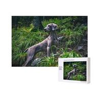 Weimaraner Dogs Pets Gray Dogs Dogs,300 Pieces Wooden Jigsaw Family Game Jigsaw Puzzles for Adults Teens Home Decor