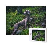 Weimaraner Dogs Pets Gray Dogs Dogs,500 Pieces Wooden Jigsaw Family Game Jigsaw Puzzles for Adults Teens Home Decor