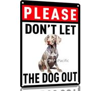 Weimaraner "Don'T Let The Dog Out" Wall Plaque Shabby Tin Signs Art Poster Sign For Outside Tea Room Garage 20X30 Cm