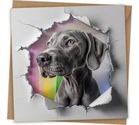Weimaraner Greeting Card - Funny Dog birthday Card with Kraft Envelope