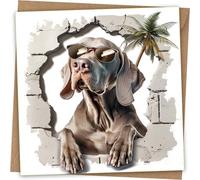 Weimaraner Greeting Card - Funny Dog Greeting birthday Card with Kraft Envelope