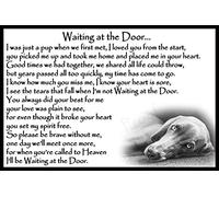 Weimaraner Pet Dog Loss Bereavement Sympathy Memorial Fridge Magnet Card - Waiting at The Door