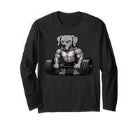 Weimaraner Weightlifting Bodybuilder Workout Gym Dog Lover Long Sleeve T-Shirt