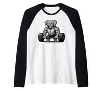 Weimaraner Weightlifting Bodybuilder Workout Gym Dog Lover Raglan Baseball Tee