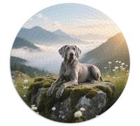 Weimaraner Wholesome 1000-Piece Round Puzzle with Pet Dog, Ideal for Drawing Room Displays And Leisure Time 1000pcs (67.5x67.5cm)