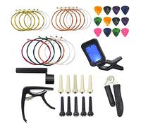 WeiMeet 46 Pieces Guitar Tool Kit Guitar Strings Changing Kit Including Guitar Strings Guitar Tuner Picks Capo Pins Guitar String Cutter and Winder