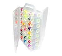WeiMeet Double-Sided Storage Organizer 46 Grids Sewing Organizer Portable Thread Storage Box Clear Plastic Organizer Box for Embroidery and Sewing Threads, Beads, Small Crafts and Toys