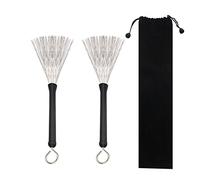 WeiMeet Drum Brushes Retractable Drum Wire Brushes with Comfortable Rubber Handle(2 Pieces)