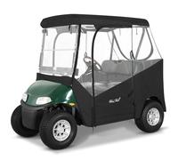 WEIMELL 2 Passenger Golf Cart Enclosure Fit EZGO TXT EZGO RXV for 2-Person Seaters Waterproof Transparent Driving Rain Enclosure Cover 4-Sided Clear Windows Roll-up Zipper Door Black