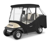 WEIMELL 4 Passenger Golf Cart Enclosure for Club Car Precedent Tempo Short Roof 2+2 57.5" Waterproof Windproof Driving Rain Cover 4-Seater with 4-Sided Clear Windows Roll-up Zipper Door Black
