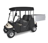 WEIMELL Golf Cart Enclosure 2 Passenger for Club Car Precedent with Utility Cargo Box 57.5" Roof Waterproof Transparent Driving Rain Cover with 4-Sided Clear Windows Roll-up Door Black