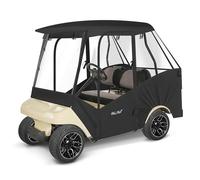 WEIMELL Golf Cart Enclosure 4 Passenger for Club Car DS 4-Seater 2+2 58" Short Roof Waterproof Windproof Driving Rain Cover with 4-Sided Clear Windows Mirror Zipper Roll-up Door Black