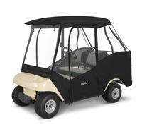 WEIMELL Golf Cart Enclosure 4 Passenger for Club Car DS 4-Seater 2+2 58" Short Roof Waterproof Windproof Driving Rain Cover with 4-Sided Clear Windows Mirror Zipper Roll-up Door Black