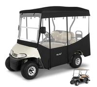 WEIMELL Golf Cart Enclosure 4 Passenger for EZGO RXV 2+2 600D Waterproof Windproof Driving Rain Cover Fit 4-Seater 80" Extended Roof 4-Sided Clear Windows Roll-up Door Black