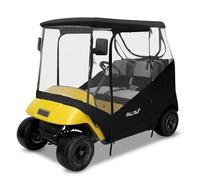WEIMELL Golf Cart Enclosure Fit for EZGO TXT EZGO RXV 2 Passenger 2-Person Seaters Waterproof Transparent Driving Rain Enclosure Cover 4-Sided Clear Window Roll-up Zipper Door Black