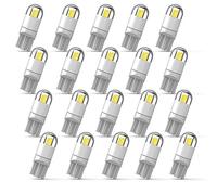 WEIMELTOY 194 LED Car Bulb, 1.5W, 12V, White, 360 Degree Lighting, 20 Pack