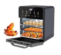 WEIMILOR Double-layer air fryer oven, 6-in-1 function, large viewing window, color touchscreen, air fryer, more than 10 built-in menus, for family meals, baking, frying and grilling