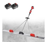 WEIMILOR Power Concrete Screed Smooth Cement Vibratory Kit Finishing Levelling Ruler with 1/2 Battery -Dual Motor 1battery-2.0m