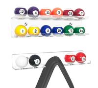 WEIMINLI Acrylic Pool Ball Rack and Pool Rack, Pool Table Accessories, Pool Ball Holder, Wall Mount for 16 Billiards, Pool Triangle, Cue Ball