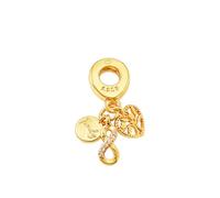 WEIMU Roségold Charms Stopper 925 Sterling Silver for Bracelet with Rubber Clip Stopper Charms for Beads Charm Bracelet Pendant Spacer, 1, Metal, no gem