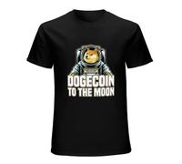 Weinafang Dogecoin T Shirt Doge to The Moon Vintage Funny Gift for Man T Shirt Mens Man Black L