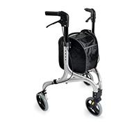 Weinberger 02217 Aluminium 3 Wheels Folding Walking Frame with Removable Bag Slim Lightweight and Manoeuvrable Stable Only 4.2 kg Silver