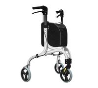 Weinberger 3 Wheel Rollator Walker | Lightweight Tri Walker Mobility Frame | Height Adjustable 82-92cm | 115kg Max Load | Folding Walking Frame with Brakes and Bag