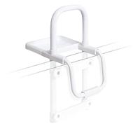 Weinberger Bathtub Entry Aid, Bath Rail with Shelf, Modern Aid for Seniors, White, 48597