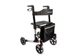 Weinberger Premium Aluminium Rollator I Medical Device Class 1 I Foldable and Foldable I Lightweight Only 7.3 kg I Height Adjustable I Walking Aid Travel Rollator I Silver/Black