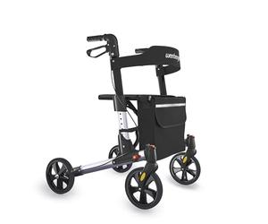 Weinberger Rollator Walker with Seat | Lightweight Folding Mobility Walker | Height Adjustable 82-94cm | 136kg Max Load | 4-Wheel Zimmer Frame with Bag and Brakes
