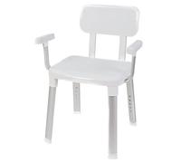 Weinberger Shower Chair with Armrest and Backrest | Height Adjustable Shower Stool | 150kg Max Load | Bath Chair for Elderly and Disabled