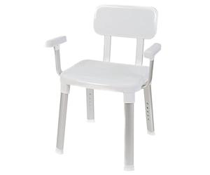 Weinberger Shower Chair with Armrest and Backrest | Height Adjustable Shower Stool | 150kg Max Load | Bath Chair for Elderly and Disabled