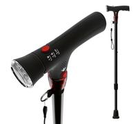 Weinberger Walking Stick with Light | Height Adjustable Walking Sticks 71.5-87cm | 100kg Max Load | Aluminum Hiking Cane for Men and Women | Walking Aid with Safety Alarm and Rubber Tip