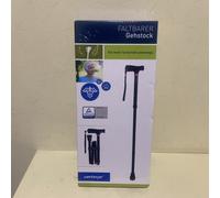 Weinberger 48748 Telescopic Walking Stick Sturdy Folding Walking Stick Height Adjustable Non-Slip Comfortable Only 420 Grams Max 136kg Travel Walking Stick Black
